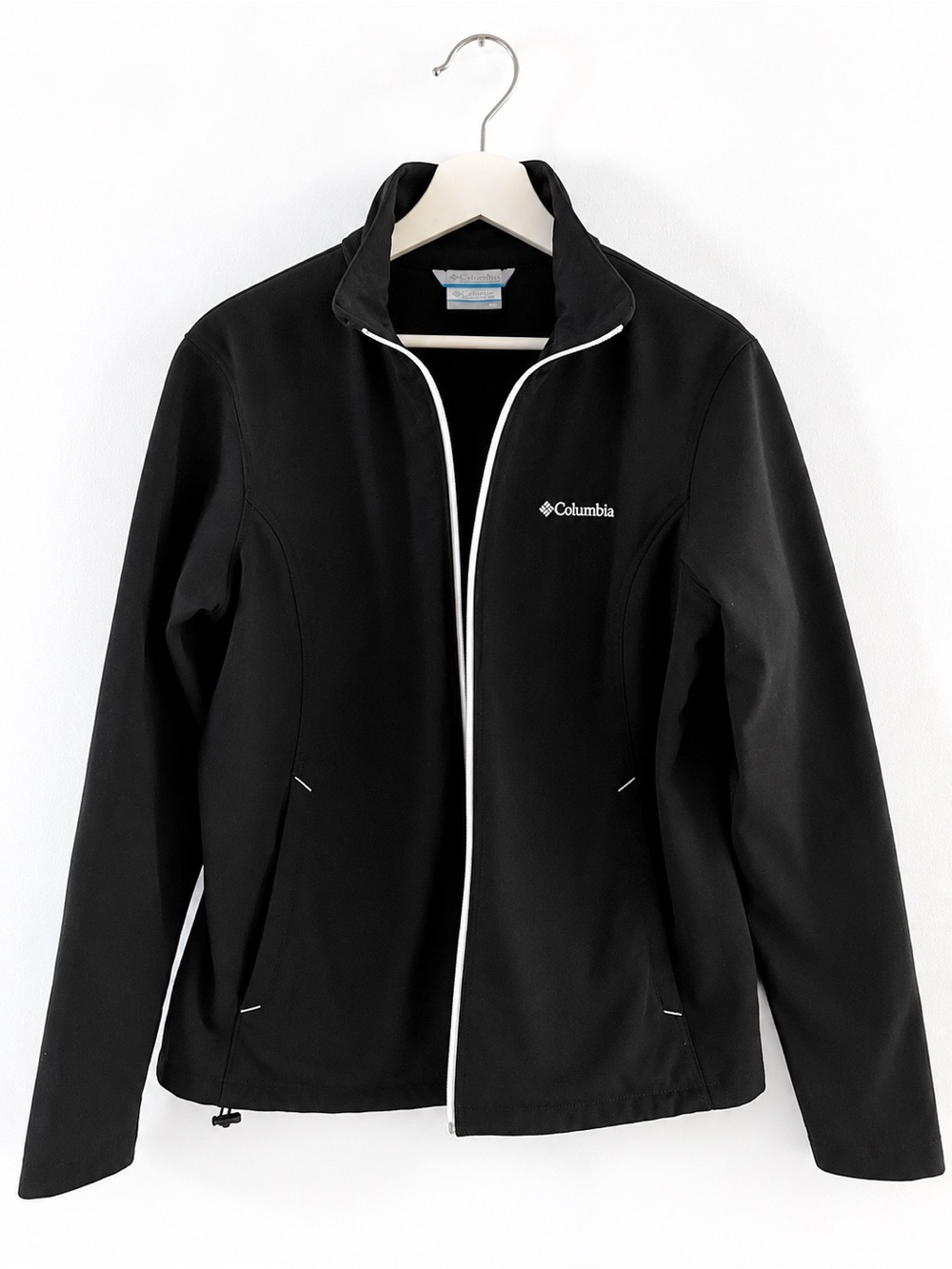 Columbia Black Women's Soft Shell Jacket with White Trim